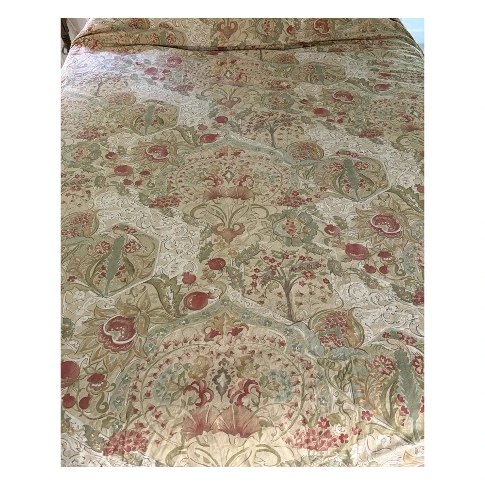 Pottery Barn Delphine King Duvet Cover Pomegranate Floral Organic Cotton Retired